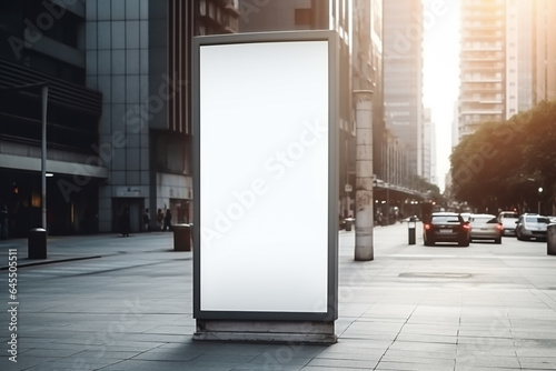 Blank billboard mockup template. Vertical billboard template for product display mockup