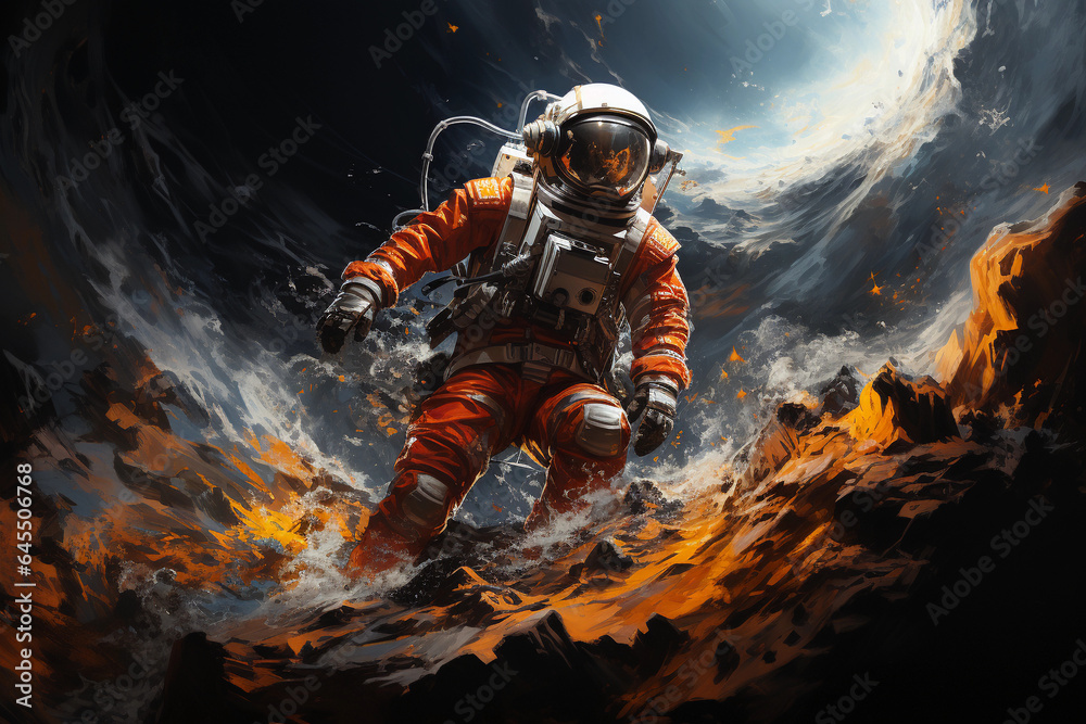 a space man explores the edges of the universe a space man explores the edges of the universe