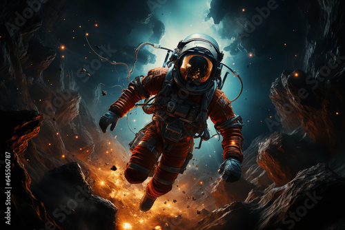 a space man explores the edges of the universe