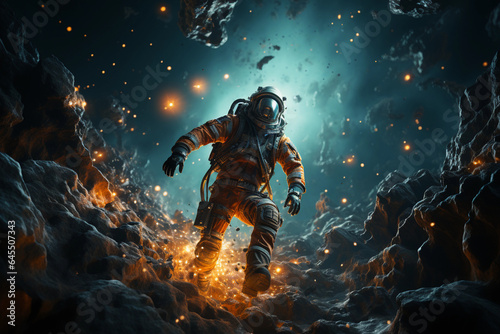 a space man explores the edges of the universe