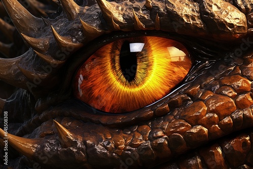 Medieval mystical dragon eye, fantasy and fiction concept. Generative AI
