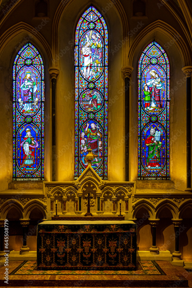 View of Saint Patrick's Cathedral in Dublin, a Roman Catholic cathedral, the national cathedral of the Church of Ireland
