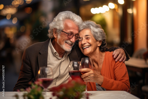 Cheerful senior couple on a date