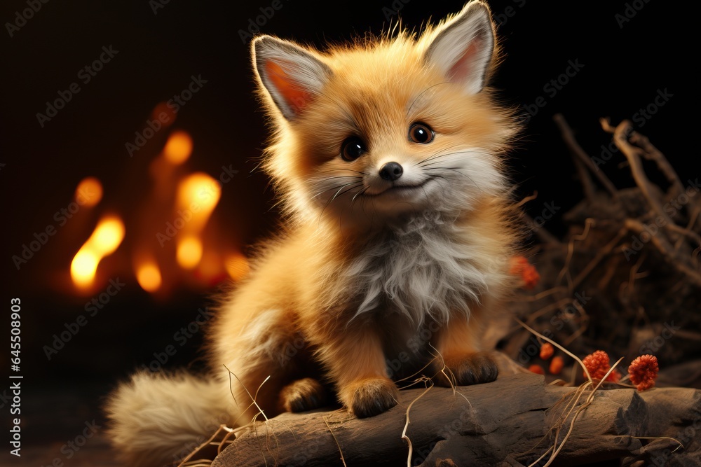 Beautiful cute fox. AI generated.