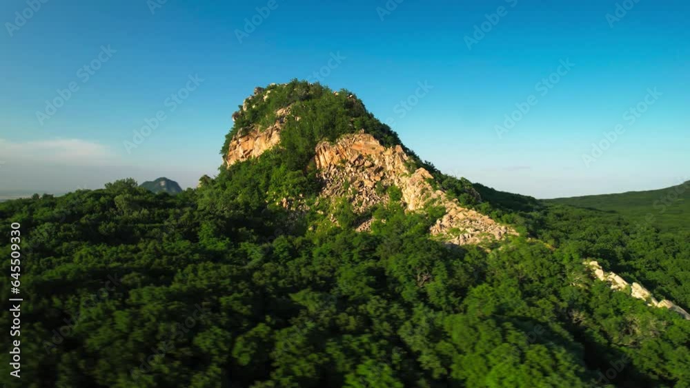 Beautiful aerial view of high cliffs. Landscape and nature of the North Caucasus Beautiful aerial view of high cliffs. Landscape and nature of the North Caucasus
