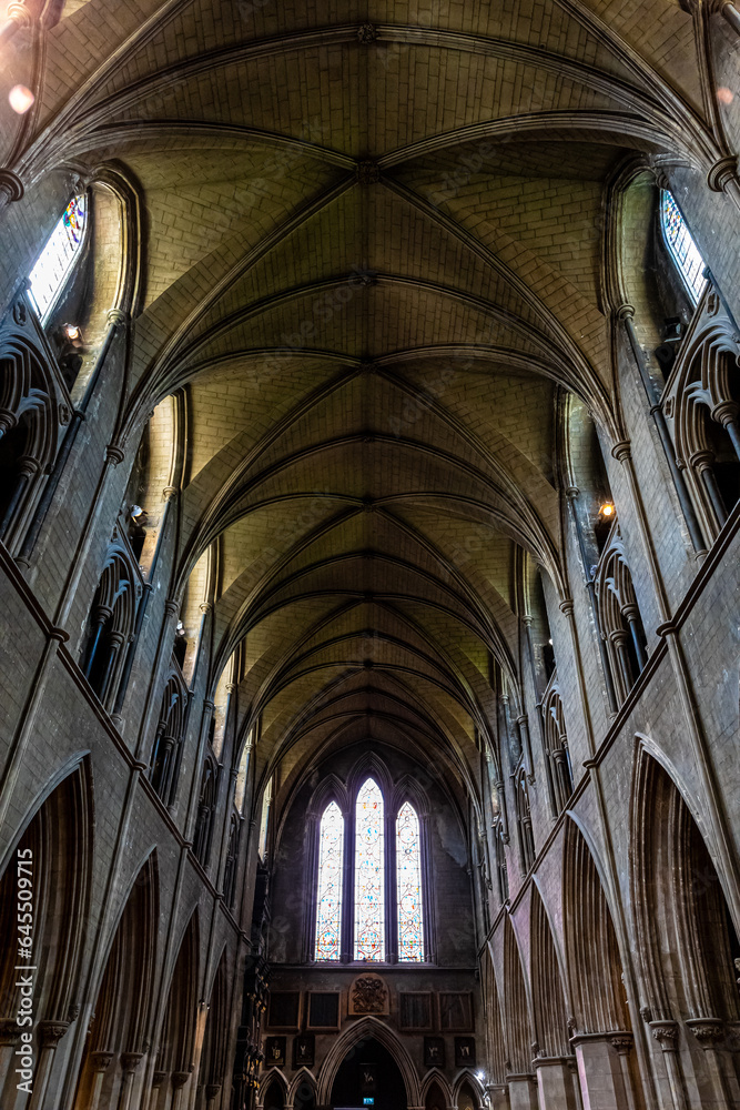 View of Saint Patrick's Cathedral in Dublin, a Roman Catholic cathedral, the national cathedral of the Church of Ireland