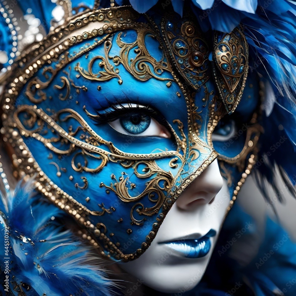 Girl on a venetian carnival mask, generative AI Girl on a venetian carnival mask, generative AI