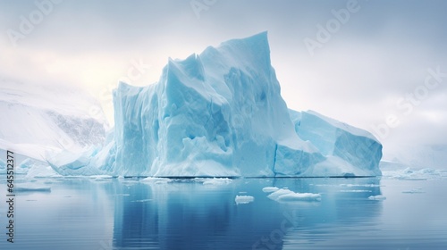 a massive iceberg floating in polar waters, with intricate patterns and a sense of awe-inspiring scale frozen © Muhammad