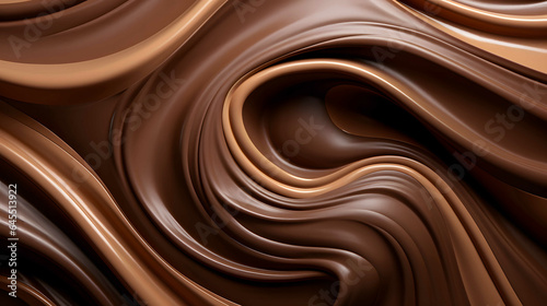 Chocolate swirl background. Clean, detailed melted choco mass. 