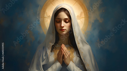 Valokuva Virgin Mary, religious painting illustration