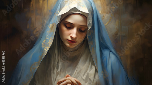 Fotografija Virgin Mary, religious painting illustration
