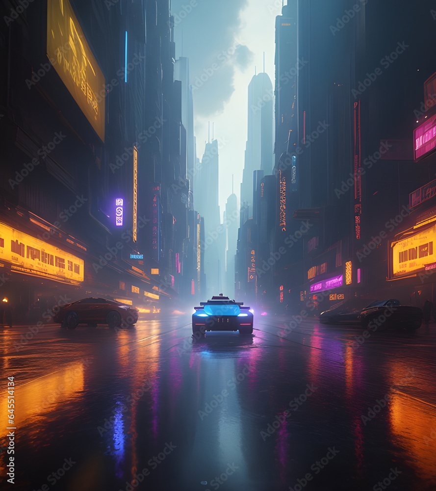city at night - ai generative