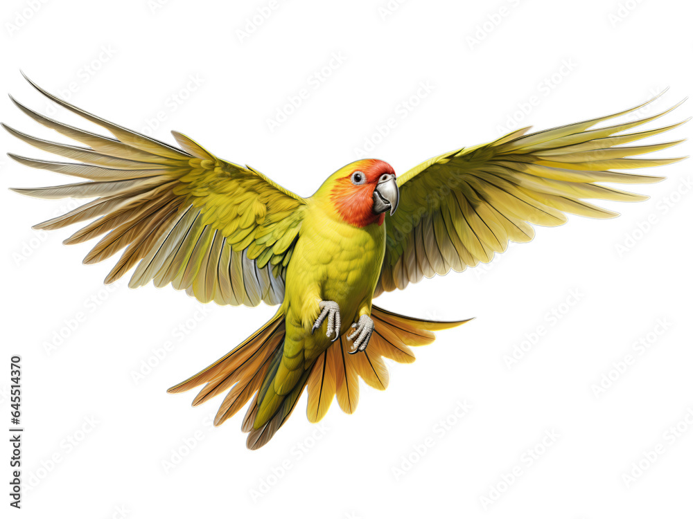 Fototapeta premium No Background: Kakariki Mid-Flutter