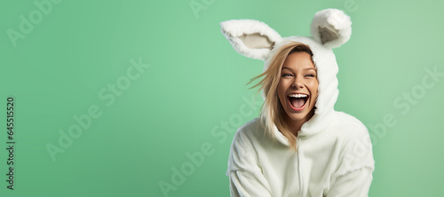 Young Woman in a Bunny Cost...
