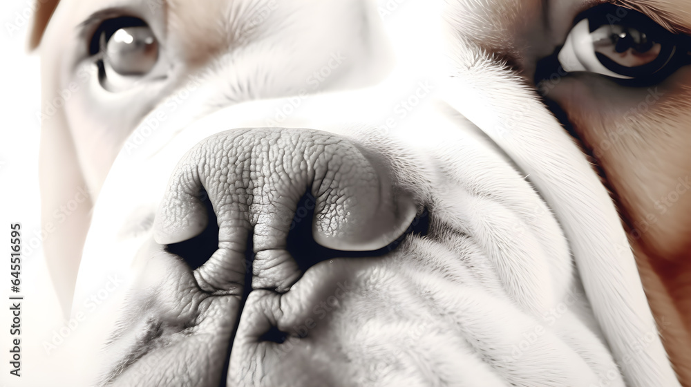 Fototapeta premium Bulldog face macro close-up