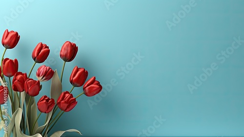 spring tulips background with space