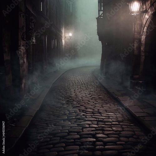 Gaslit alleys at night Fototapet