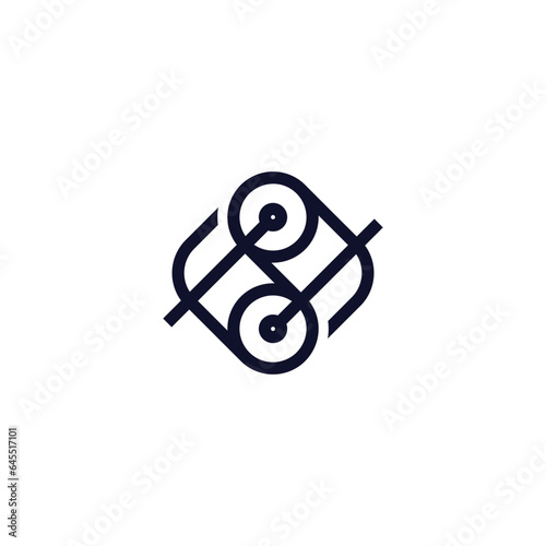 lever tool abstract simple geometric logo vector