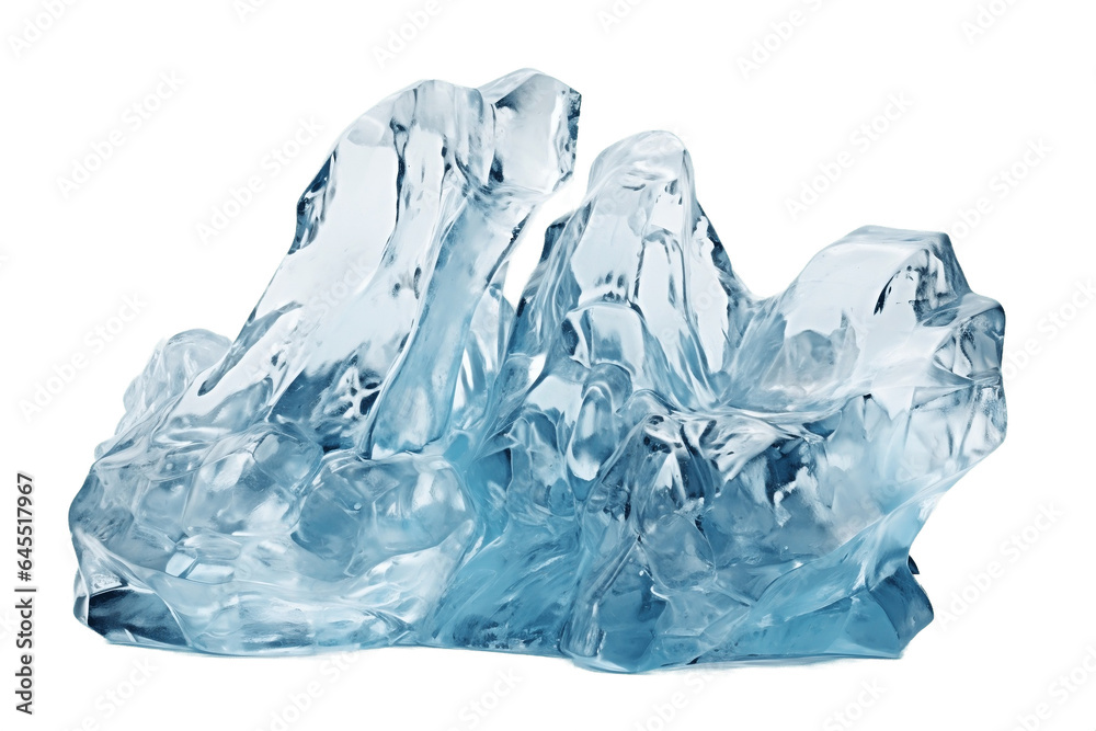 Ice Sculpture Isolated on Transparent Background. Generative AI