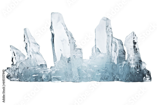 Ice Sculpture Isolated on Transparent Background. Generative AI.