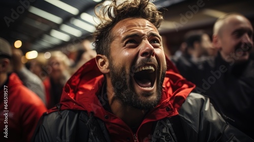 Raw emotions of fans during goal celebrations, highlighting the joy and passion of the sport. Generative AI