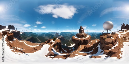 HDRI, Skybox, winter snow mountain, sky, created using generative AI. Stylized	
