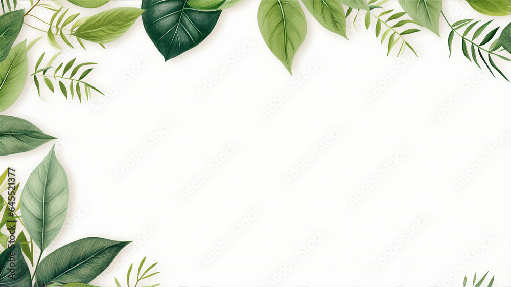 Green leaves, plant, organic textures, summer background