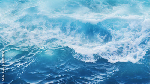 Ocean waves, blue sea water texture, abstract background