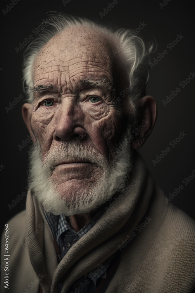 portrait of an elderly wise old man