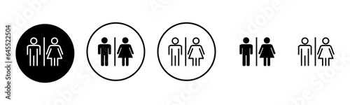 Toilet icon set illustration. Girls and boys restrooms sign and symbol. bathroom sign. wc  lavatory