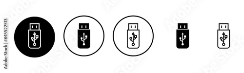 Usb icon set illustration. Flash disk sign and symbol. flash drive sign.