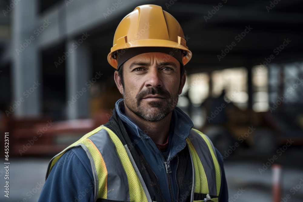 Portrait of a construction worker Portrait of a construction worker