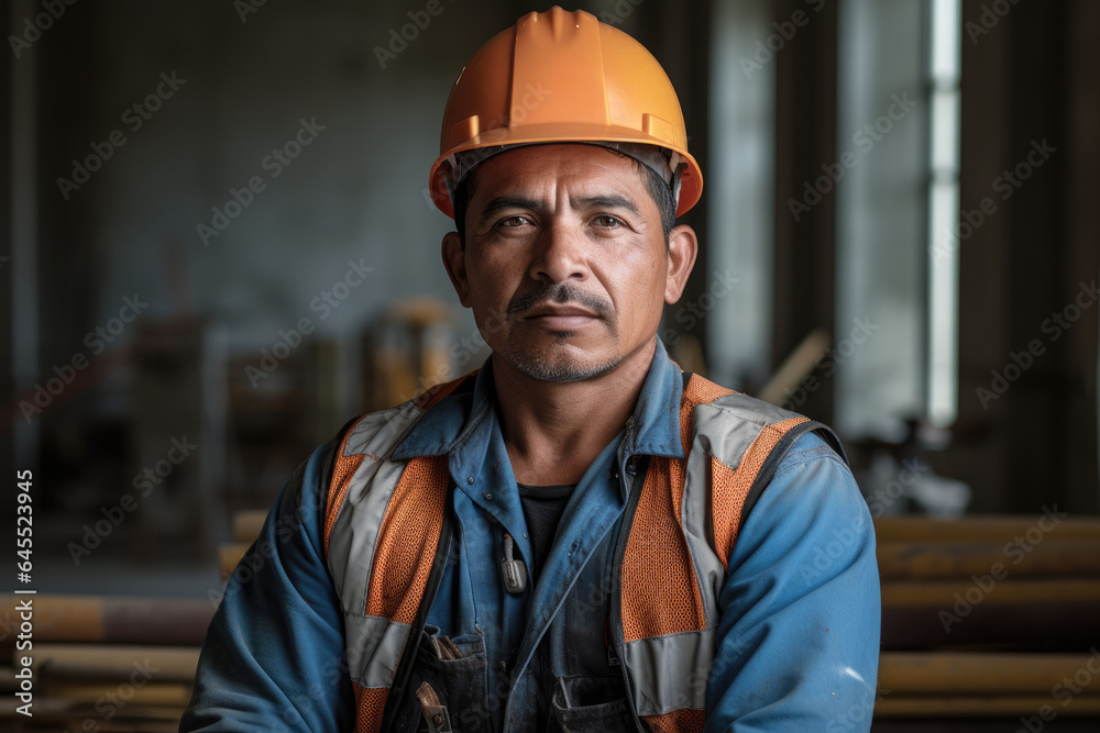 Portrait of a construction worker Portrait of a construction worker