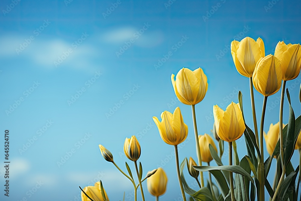 Obraz premium spring tulips background with space