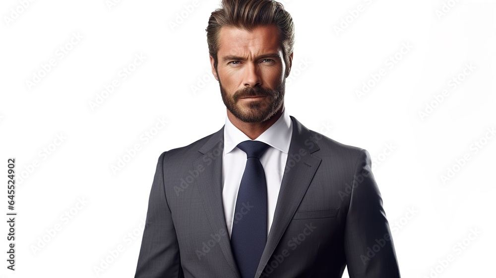 Portrait of a businessman on white background. generative ai Portrait of a businessman on white background. generative ai