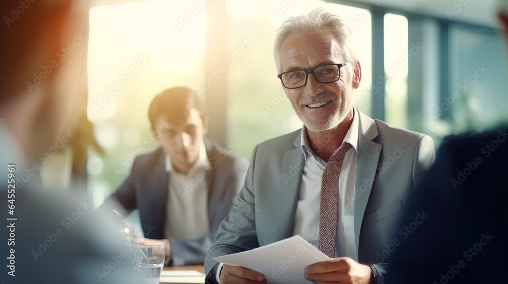 portrait of a smiling business person in a meeting portrait of a smiling business person in a meeting
