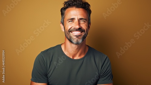 Smiling African American man with a close-up, natural expression, showcasing a handsome and funny demeanor in a casual studio portrait © WS Studio 1985