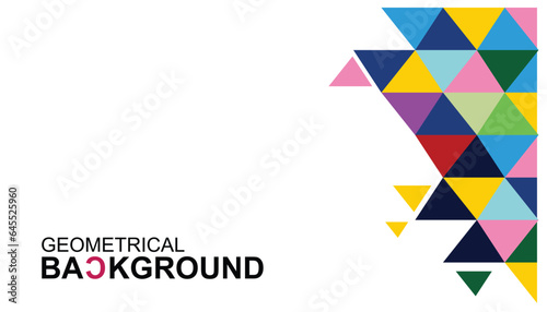 Geometric colorful background. Geometric background with triangles. Vector illustration for your design. Eps 10. Abstract geometric background with place for your text
