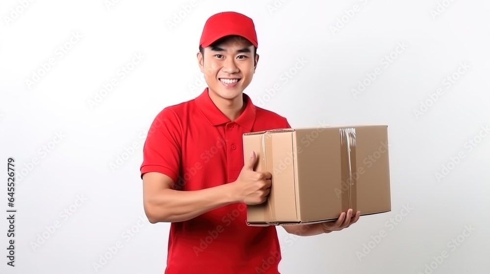 Delivery worker with parcels to deliver. isolated on white background Delivery worker with parcels to deliver. isolated on white background