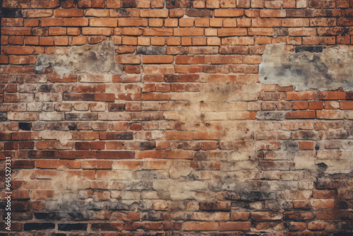 Weathered and rustic brick wall texture