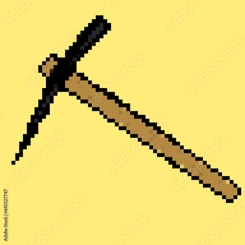 ツルハシのドット絵イラスト