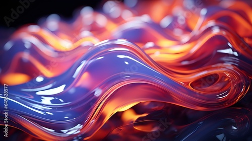 Vivid Flow: Glassy Waves in a Symphony of Colorful Abstraction