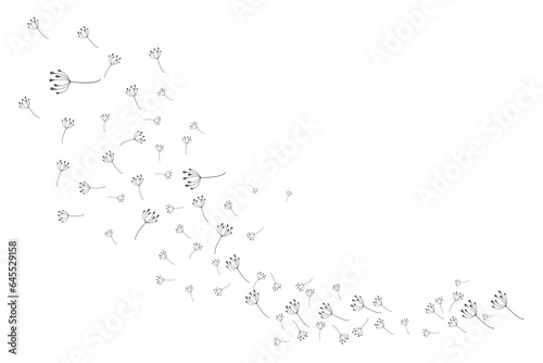 Dandelion Flower Logo Design Simple Vector Minimalist Symbol Template