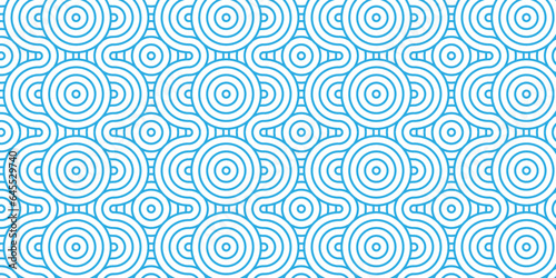 Abstract Pattern with circle wave lines blue seamless steel material geomatics overloping create retro square line backdrop pattern background. Overlapping Pattern with Transform Effect. 