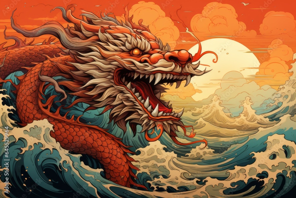 Abstract dragon as a symbol of the year 2024. Background Abstract dragon as a symbol of the year 2024. Background