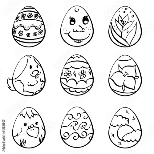 set of easter eggs
