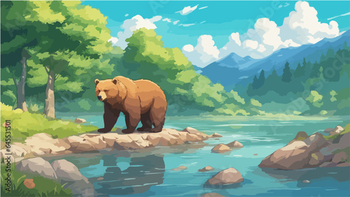 bear in the lake