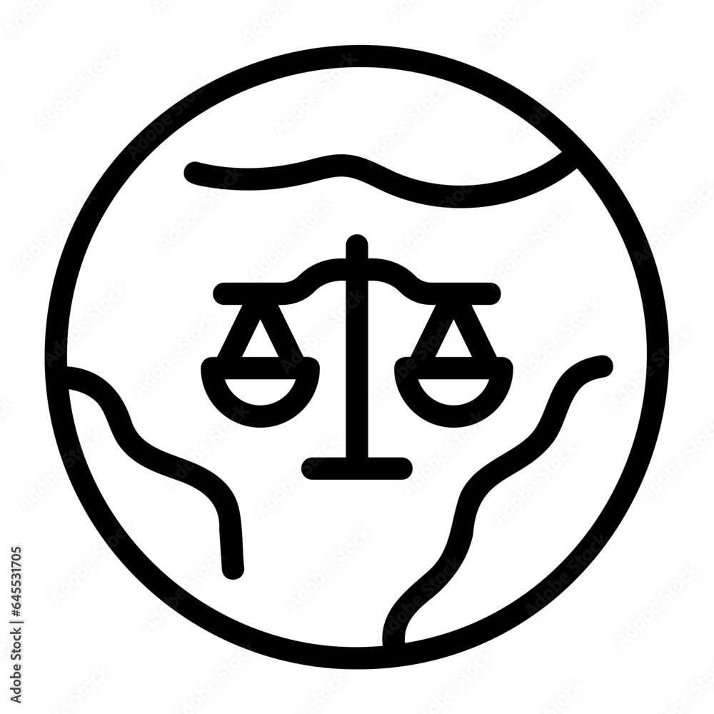 international law line icon international law line icon