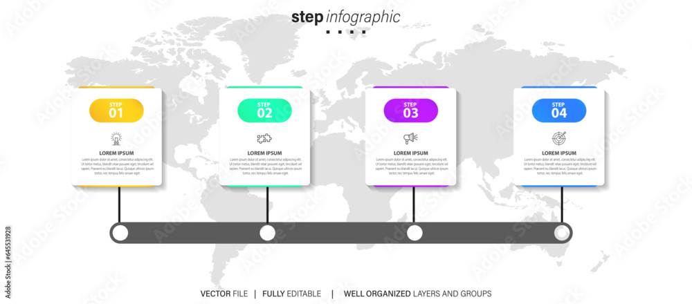 Presentation business infographic template with 4 options. Vector illustration. Presentation business infographic template with 4 options. Vector illustration.