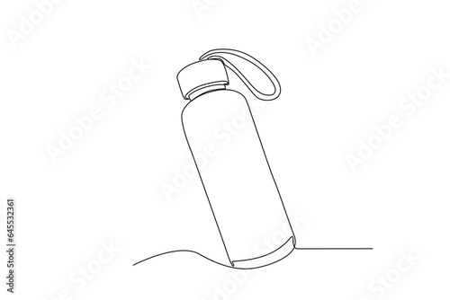 A simple tumbler with a handle strap. Tumbler one-line drawing